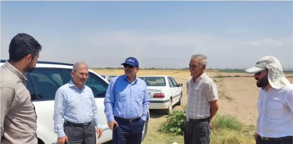بازدید ریاست سازمان جهاد کشاورزی البرز و هیات همراه از طرح تسطیح اراضی کشاورزی درشهرستان نظرآباد